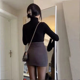 tailgate outfit black women Plus Size Chubby Girl Hip Skirt Women's Stretch Tight One-Step Skirt Hot Girl High Waist Sexy Skirt